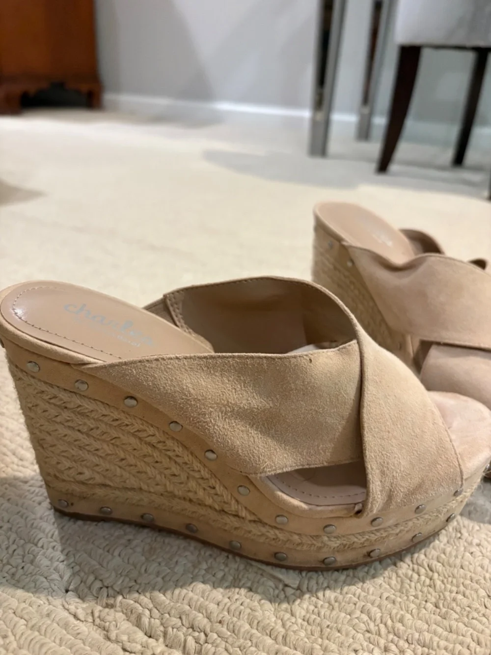 Nude wedge espadrille